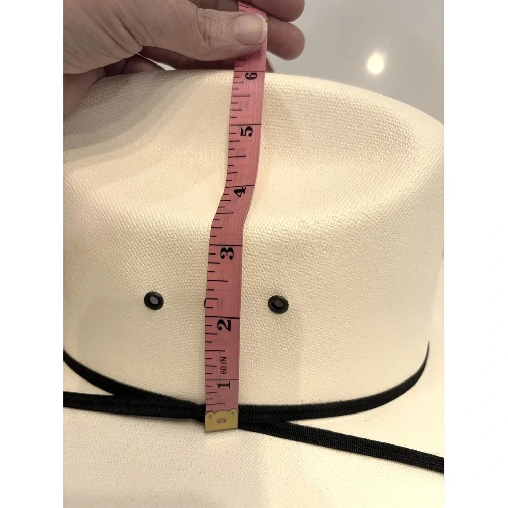 NWOT Western Express Low Crown Straw Cowboy Hat White Western Wear Sz Small